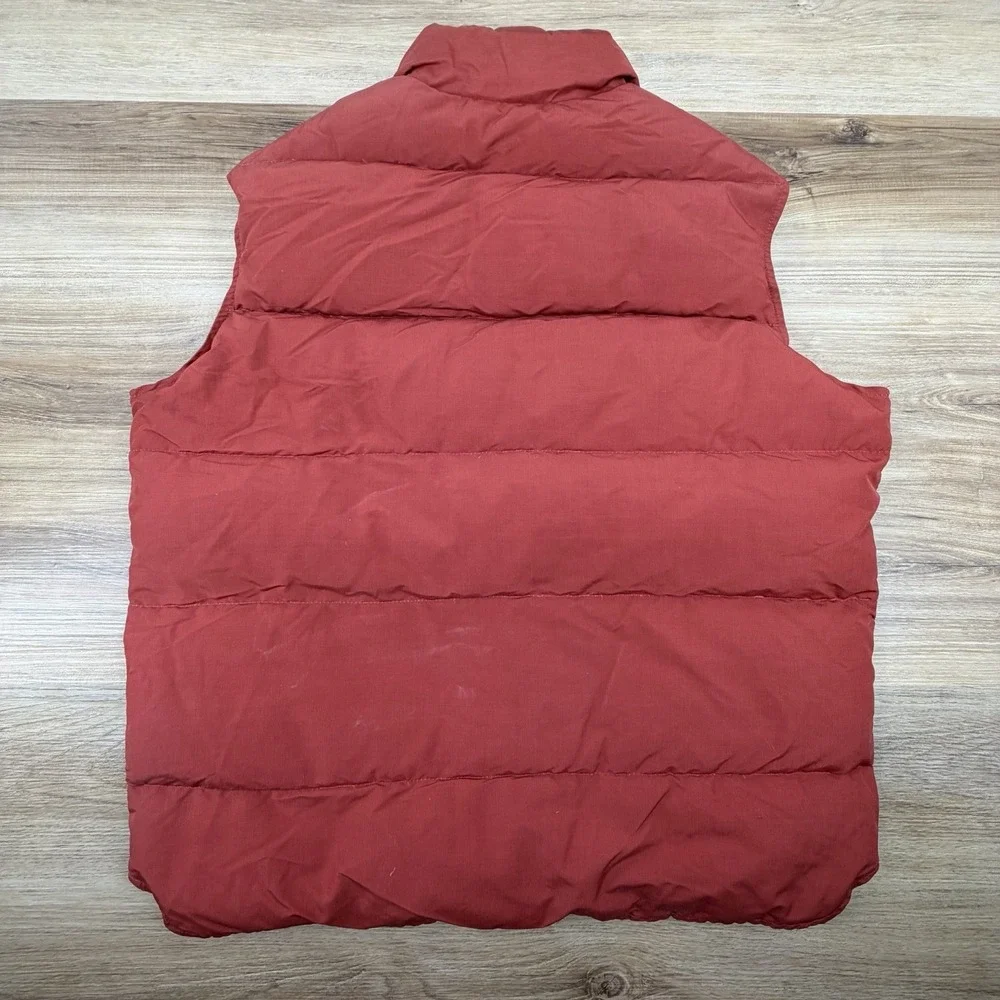 Woolrich Vintage 80s‎ Women Large Puffer Jacket Vest Snap-Button Rust Red* - Picture 4 of 7